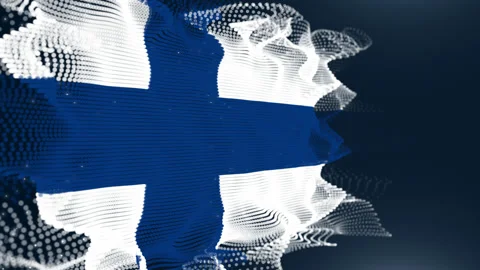 Finland Particle Flag Stock Footage 178987117