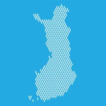 Finland population. Statistic map made from stick figure people Stock Illustration
