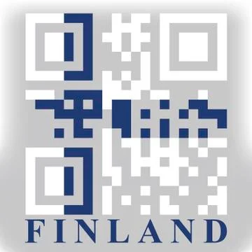 Finland qr code flag, vector Stock Illustration