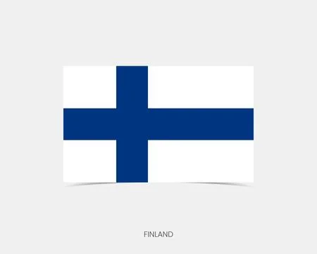 Finland Rectangle flag icon with shadow. Stock Illustration