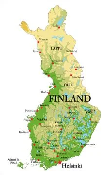 Finland Relief map Stock Illustration