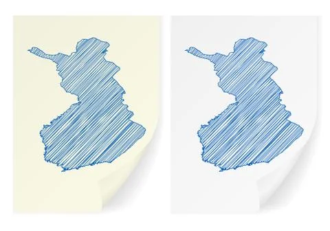 Finland scribble map Illustrazione stock