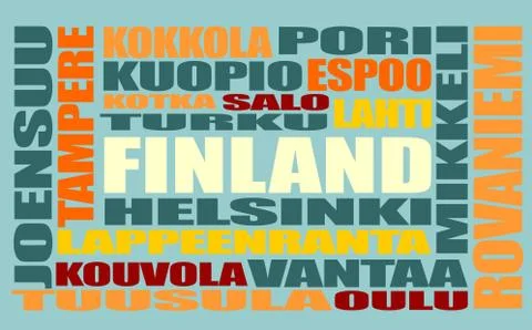Finland tags cloud Stock Illustration