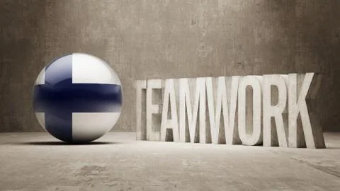 Finland. Teamwork Concept. Stock Illustration