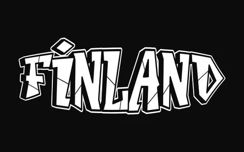 Finland text in creative graffiti style typography Stock Illustration