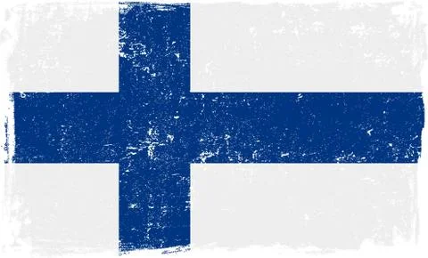 Finland Vector Flag on White Stock Illustration