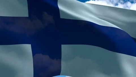 Finland's flag waving Stock Footage 72460300