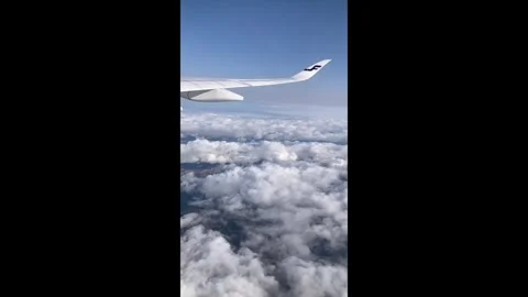 Finnair airplane is flying Stock Footage 326464455