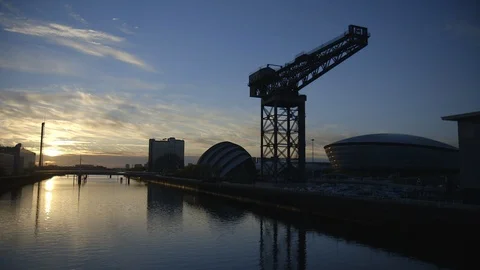 FINNIESTON CRANE SUNSET Stock Footage 125268771