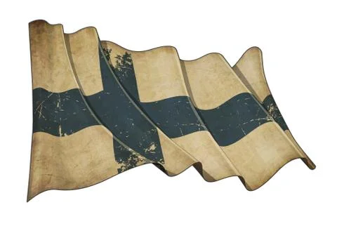 Finnish Aged Scratched Flag Stock Illustration