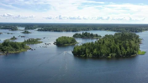 Finnish Archipelago From Above Stock Footage 169547365