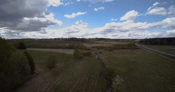 Finnish field 4K moving down landing Stock Footage 86086624