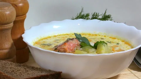 Finnish fish soup Video stock 147124360