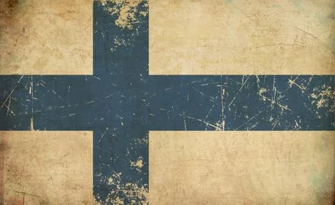 Finnish Flag Flat Aged Stock Illustration