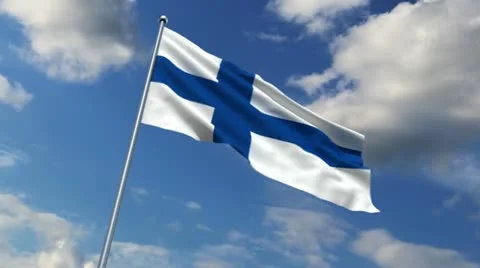 Finnish flag Stock Footage 11497892