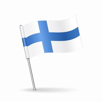 Finnish flag map pointer layout. Vector illustration. Stock Illustration