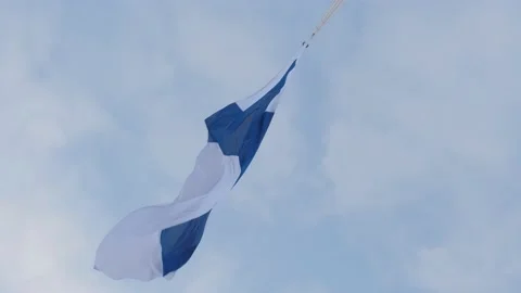 Finnish flag raised for Independence Day Stock Footage 167698331