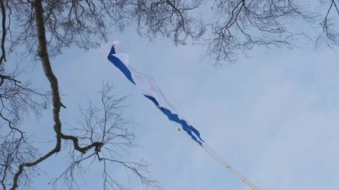Finnish flag raised for Independence Day Video stock 167698490