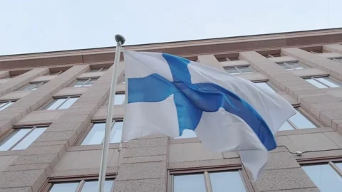 Finnish flag raised for Independence Day Video stock 167699209