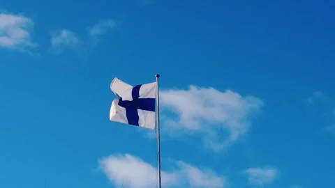Finnish flag waving Video stock 242850662