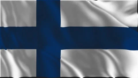 Finnish flag waving slowly Stock-Footage 337138715