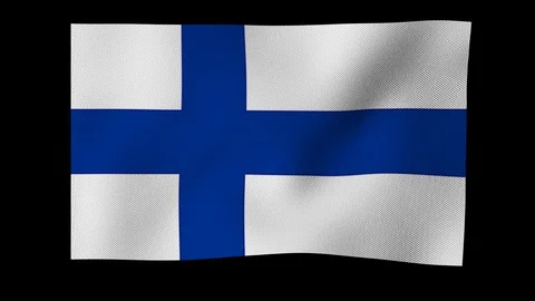 Finnish flag waving in wind on alpha channel Vidéo 88458229