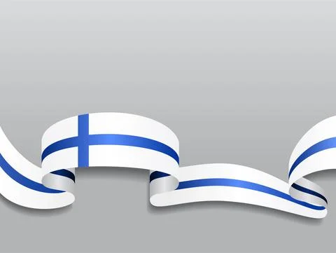Finnish flag wavy abstract background. Vector illustration. Stock Illustration