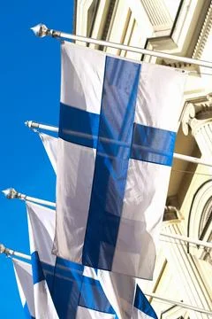 Finnish flags Stock Photos