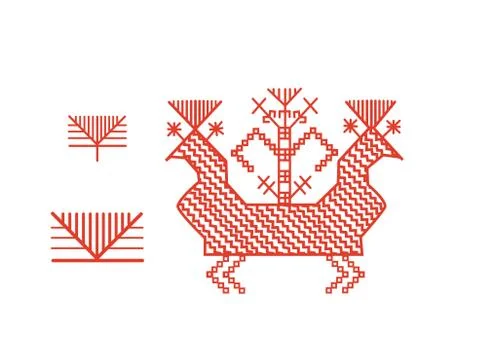 Finnish ornament design elements Stock Illustration
