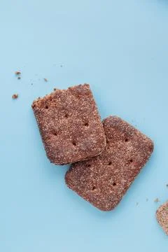 Finnish Rye Bread pattern on a blue background Foto stock