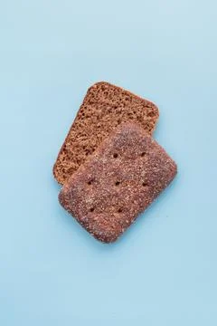 Finnish Rye Bread pattern on a blue background Foto stock