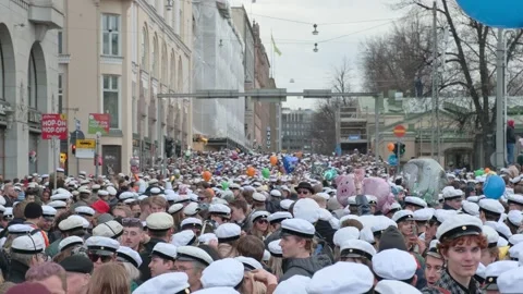 Finnish students celebrate Vappu. | Stock Video | Pond5