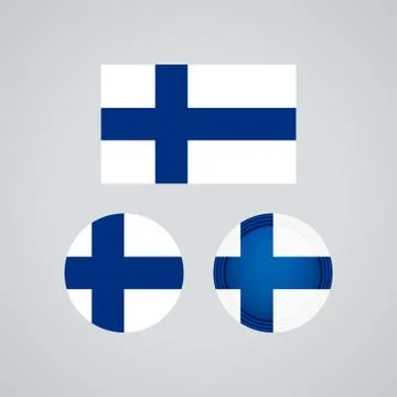 Finnish trio flags, vector illustration Stock Illustration