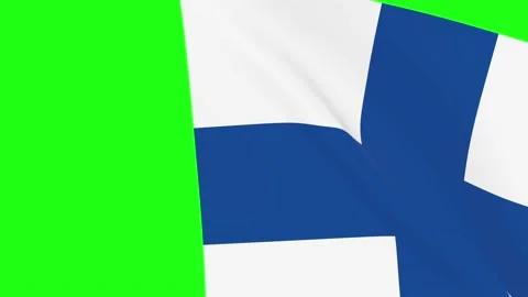 Finnish waving flag transition isolated over green background Stock Footage 167178166
