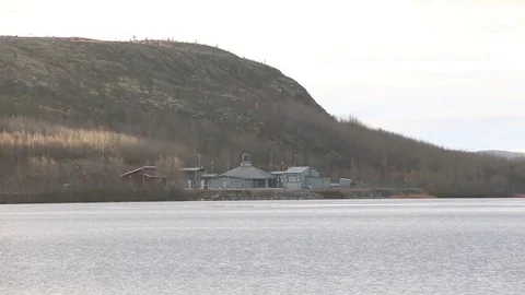 Finnmark, Norway - Russian Border entry station seen from Norway - 2 clips Stock Footage 81148035