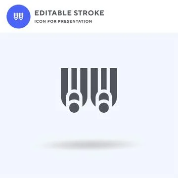 Fins icon vector, filled flat sign, solid pictogram isolated on white, logo Illustrazione stock