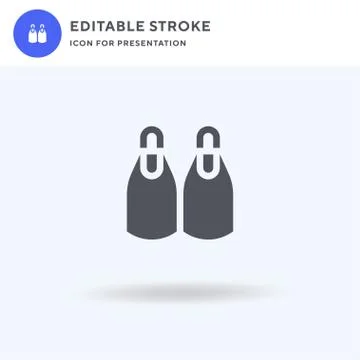 Fins icon vector, filled flat sign, solid pictogram isolated on white, logo Illustrazione stock