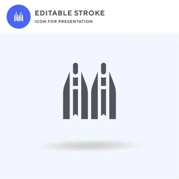 Fins icon vector, filled flat sign, solid pictogram isolated on white, logo イラスト素材