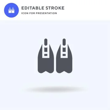 Fins icon vector, filled flat sign, solid pictogram isolated on white, logo Stock Illustration