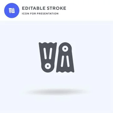 Fins icon vector, filled flat sign, solid pictogram isolated on white, logo 스톡 일러스트