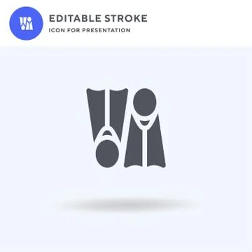 Fins icon vector, filled flat sign, solid pictogram isolated on white, logo 스톡 일러스트