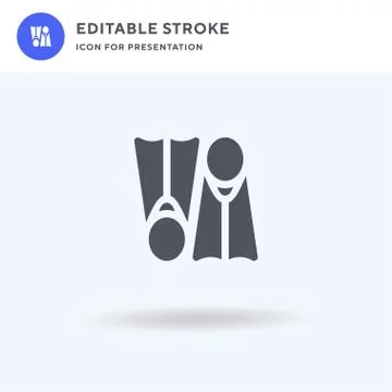 Fins icon vector, filled flat sign, solid pictogram isolated on white, logo Stock Illustration