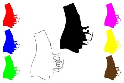 Fintas city (State of Kuwait) map vector illustration, scribble sketch Al Fin イラスト素材