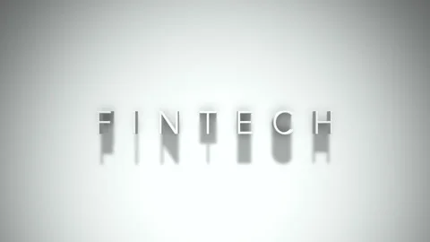 Fintech 3D title animation with shadows on a white background Stock Footage 297077782