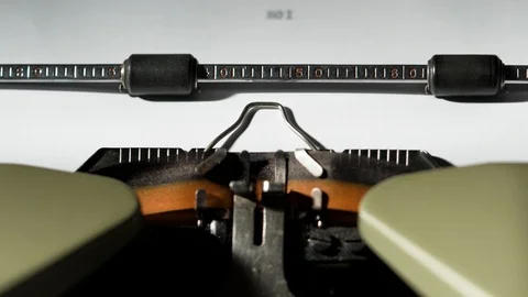 FINTECH, BIG DATA and ROI written on old green vintage retro typewriter Stock Footage 125149829