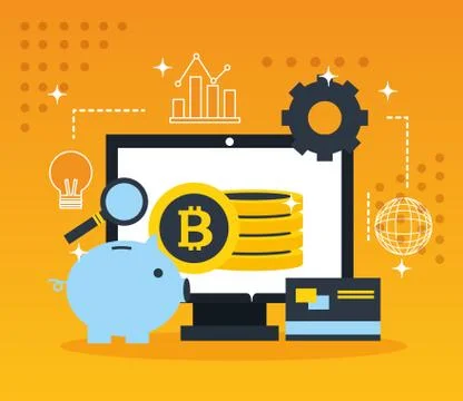 Fintech business concept Stock Illustration
