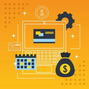 Fintech business concept Stock Illustration