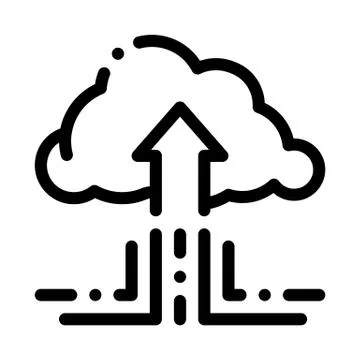 Fintech cloud storage icon vector outline illustration Stock Illustration