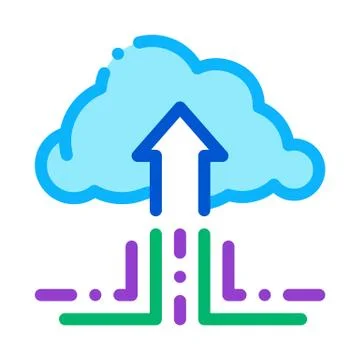 Fintech cloud storage icon vector outline illustration Stockillustratie