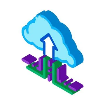 Fintech cloud storage isometric icon vector illustration 스톡 일러스트